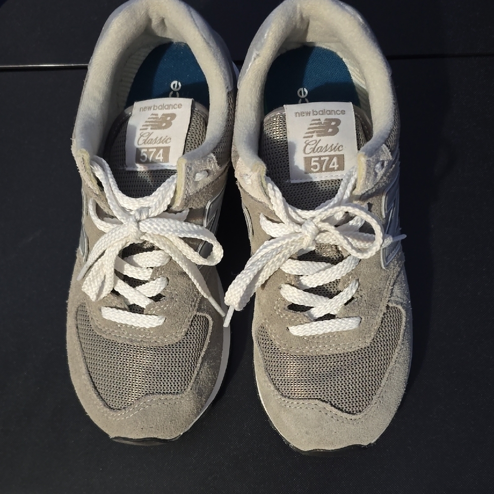 New Balance 574 Gray and White Sneakers